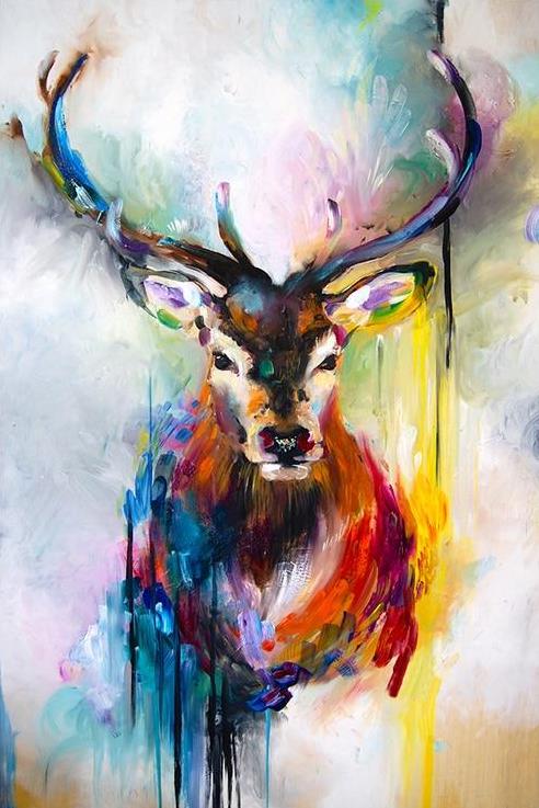 DIY Painting By Numbers -Abstract Deer(16