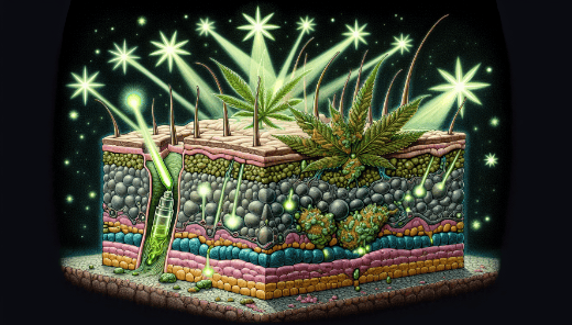 Illustration of cannabis topicals being absorbed through the skin