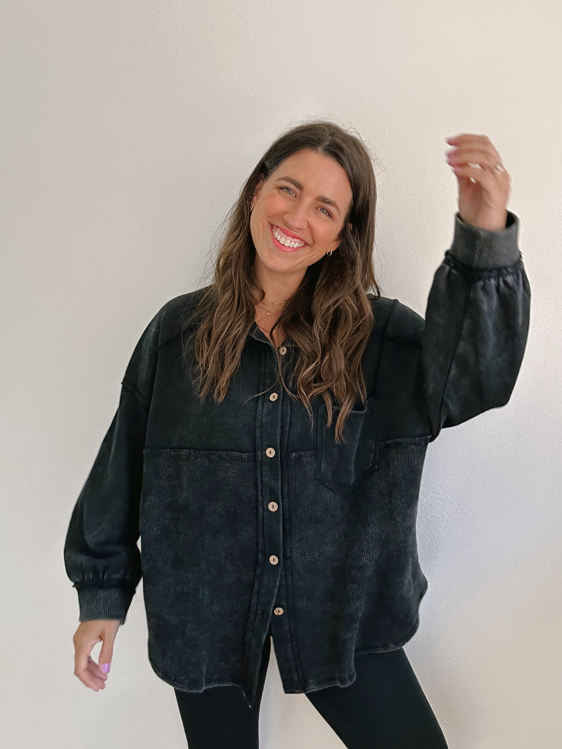 Fireside Corduroy Shacket in Denim – May Lillie Boutique