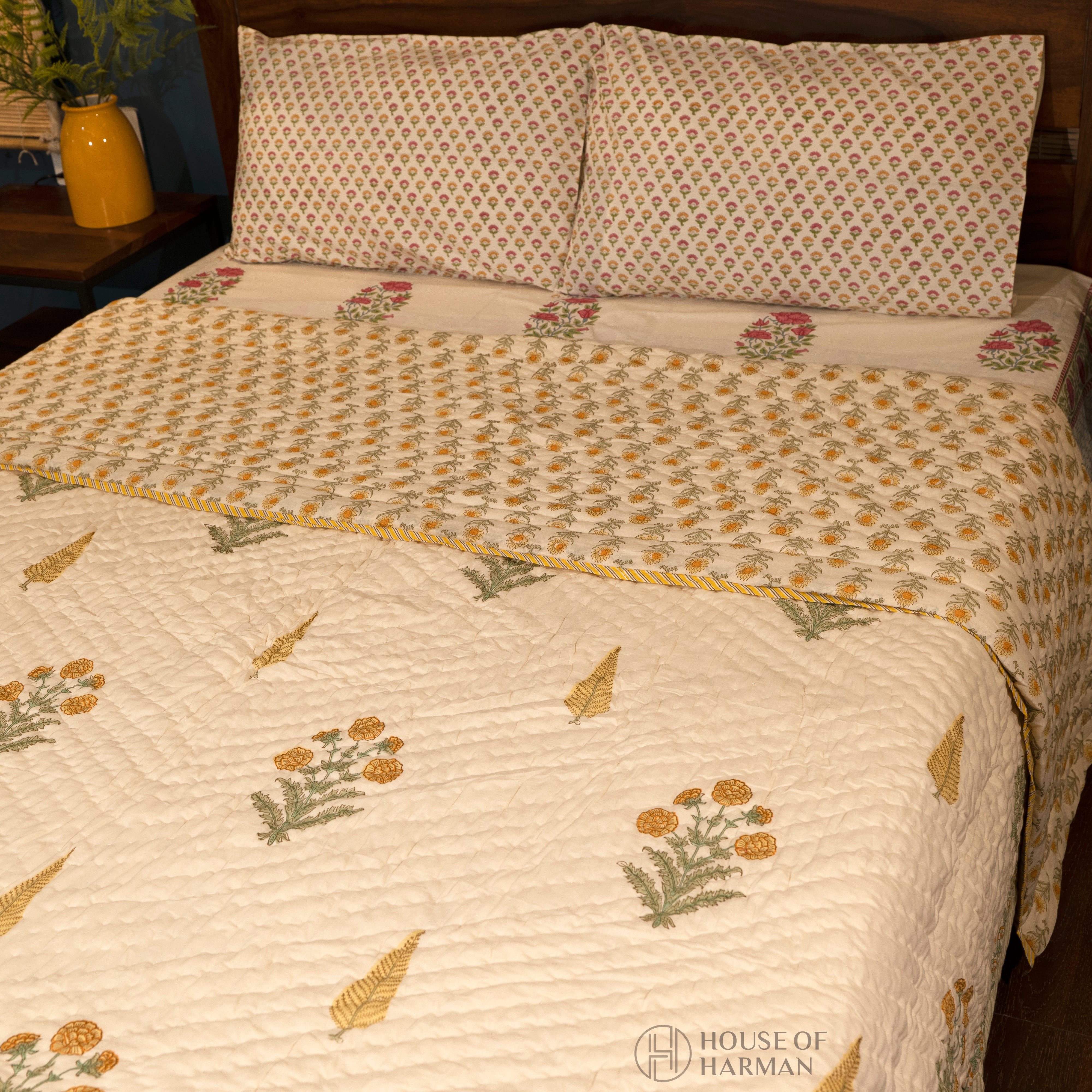Amber Fern Garden Quilt-Double (90*108 inches)