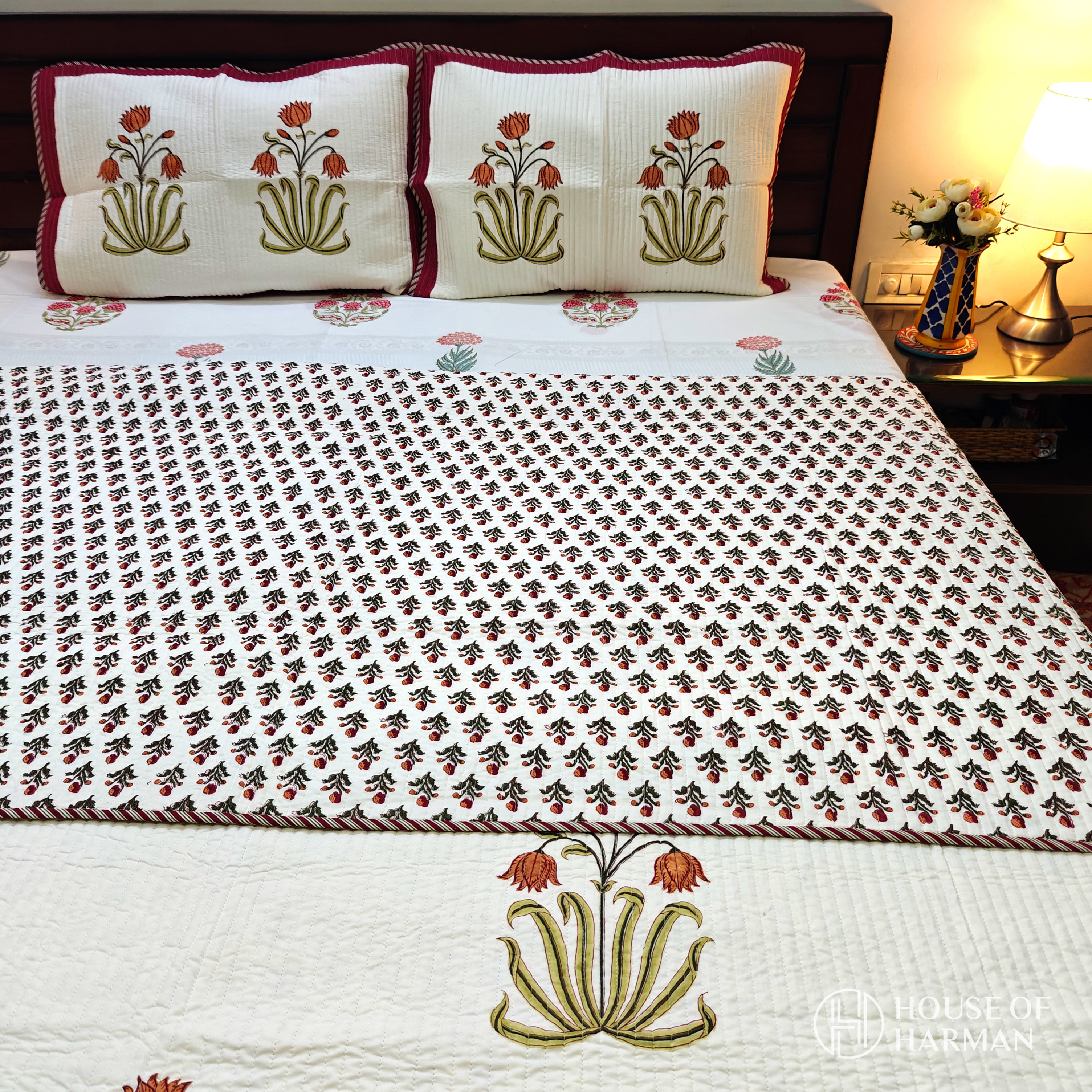 Regal Lotus Haven Bedcover-Reversible