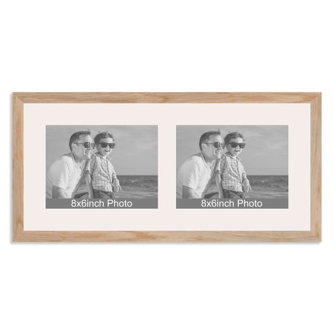 Multi Photo Picture Frame Holds 6 7x5 Photos in a 30mm Oak Veneer Frame 