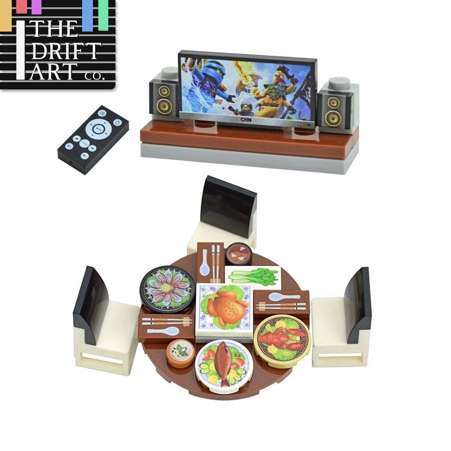 City House TV Desk Chair Furniture Phone For Lego Sets Building Blocks Set DIY