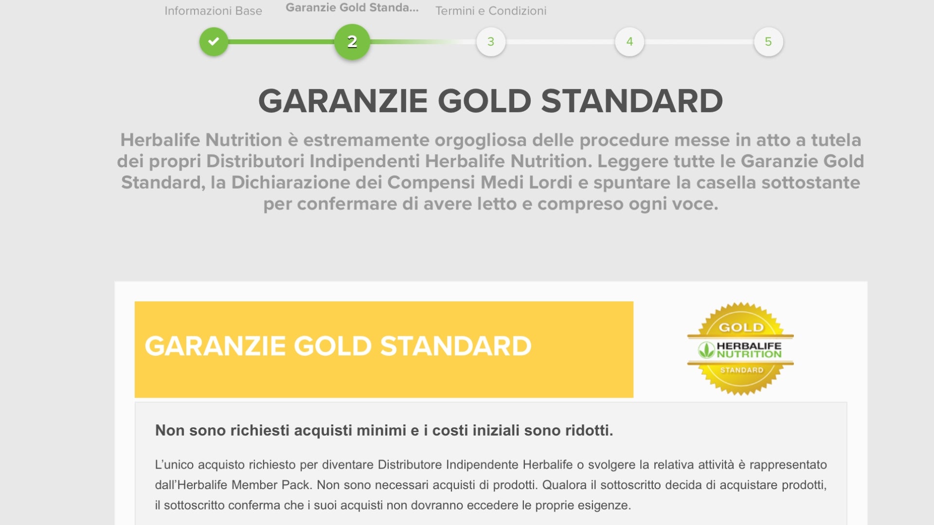 garanzie gold standard