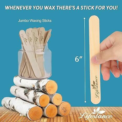 Disposable Wax Sticks for Hair Removal - Lifestance 60 Pack