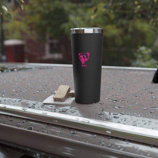 Copper Vacuum Insulated Tumbler, 22oz style BG / darkPink logo