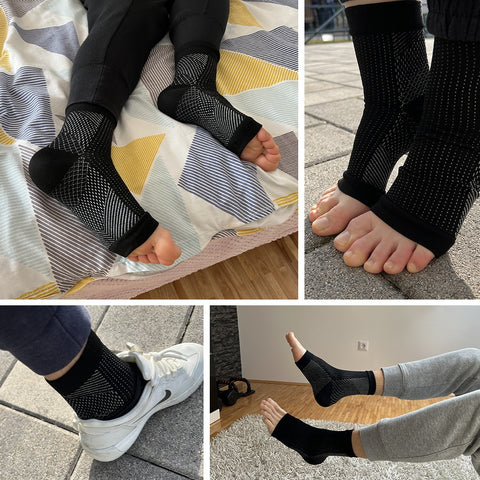 chaussettes de compression portées aux pieds