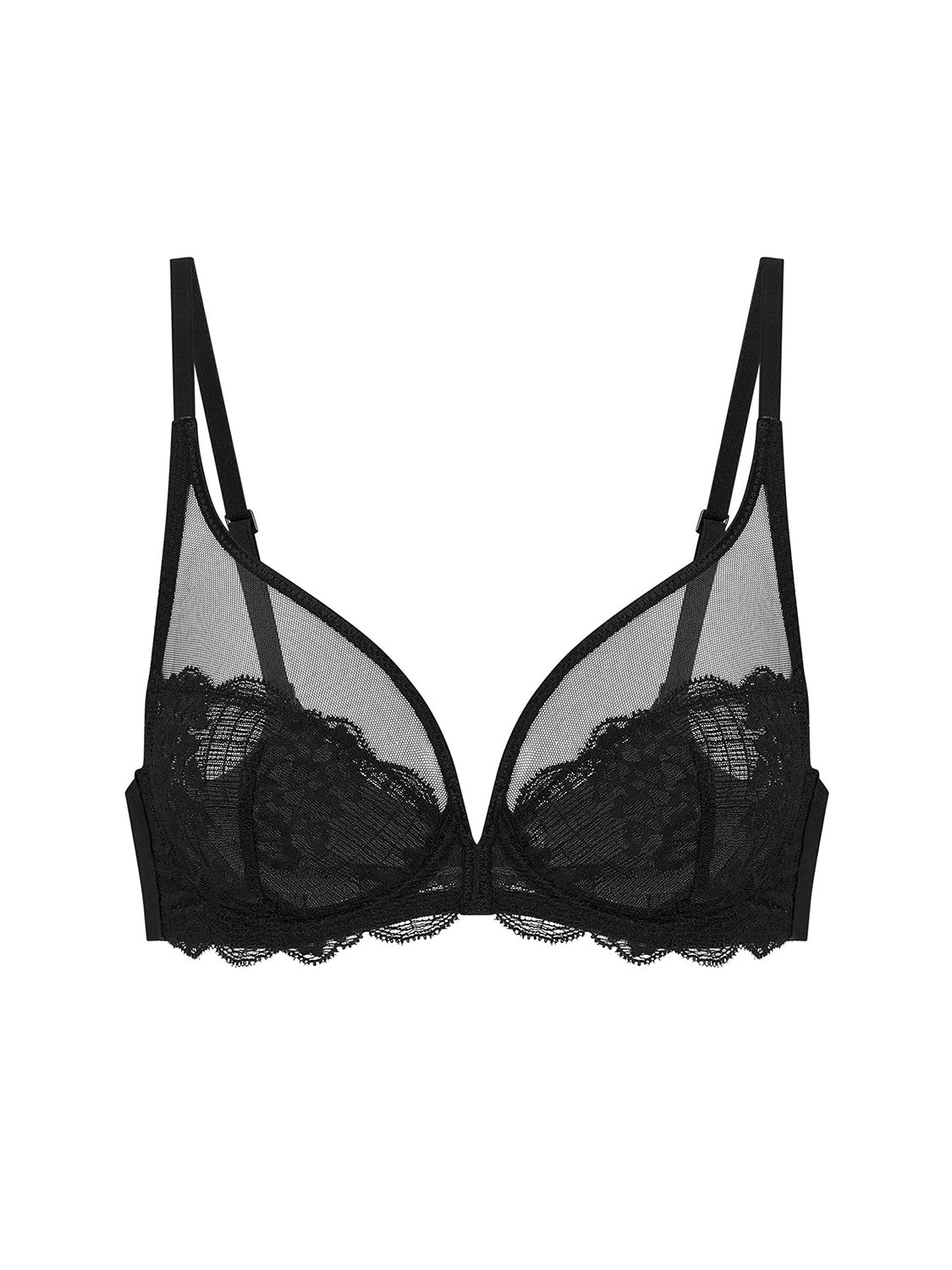 Reve Full Cup Plunge Bra - Black