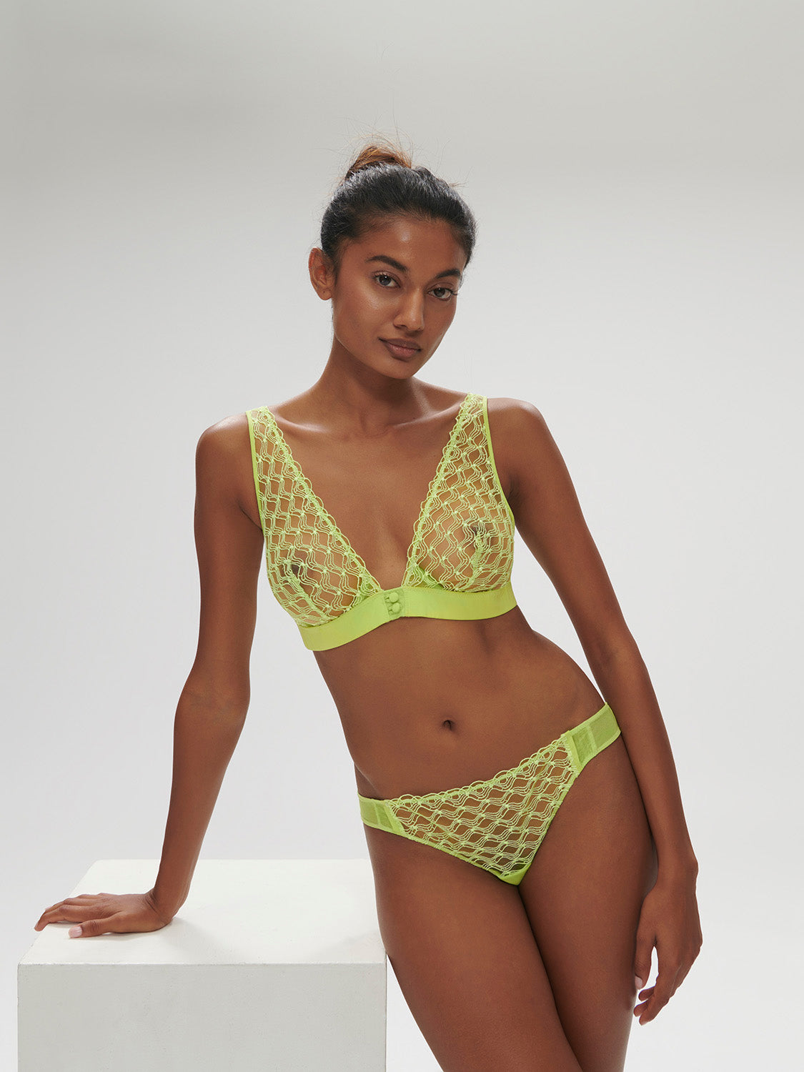 Rose Bikini Brief - Lime