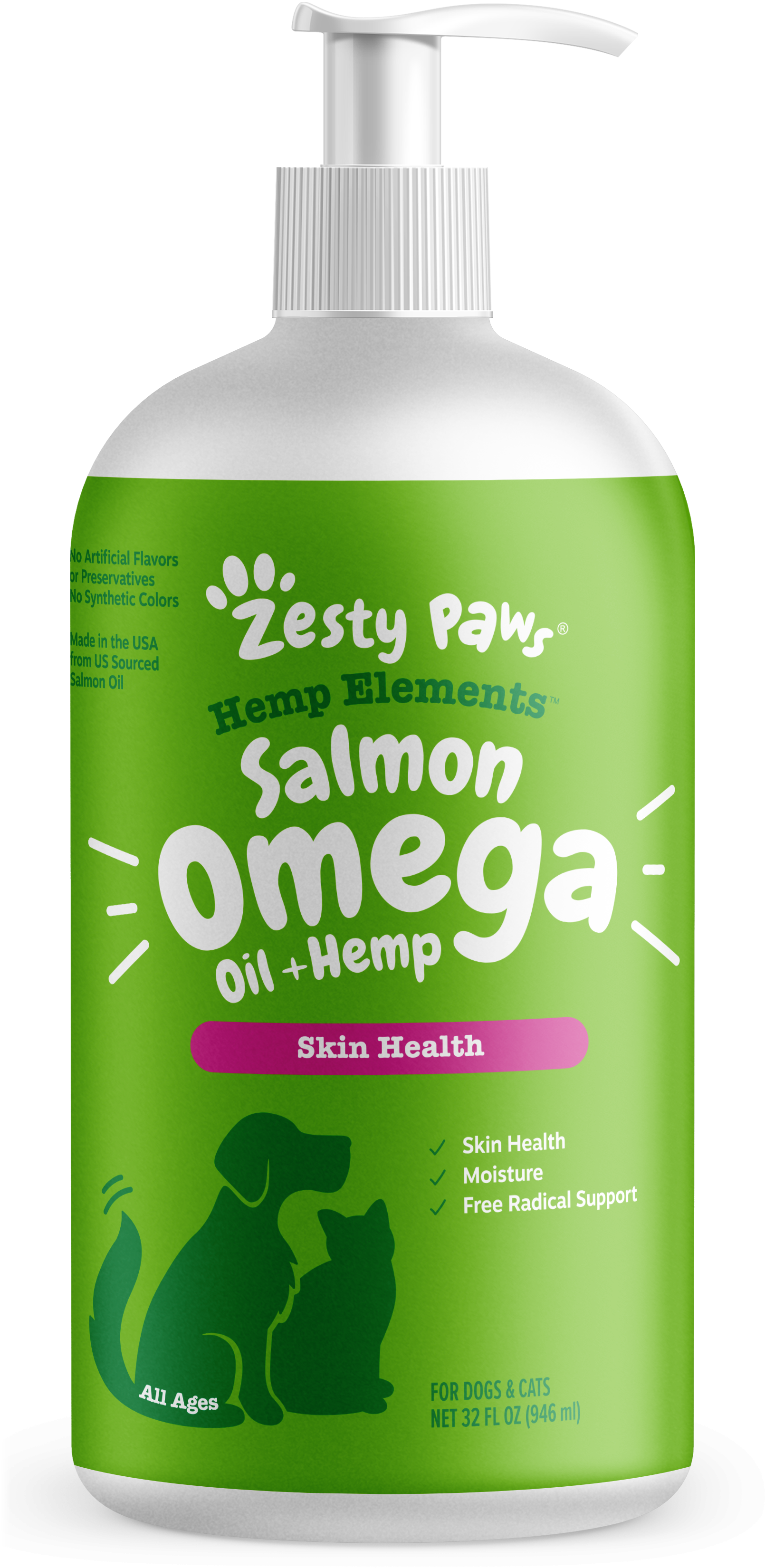 Hemp Elements™ Salmon Omega Oil + Hemp for Dogs and Cats