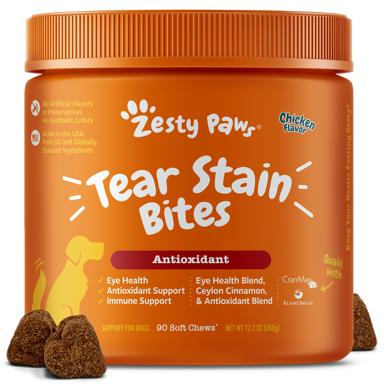 Tear Stain Bites for Normal Eye Moisture + Antioxidant & Immune Support for Dogs