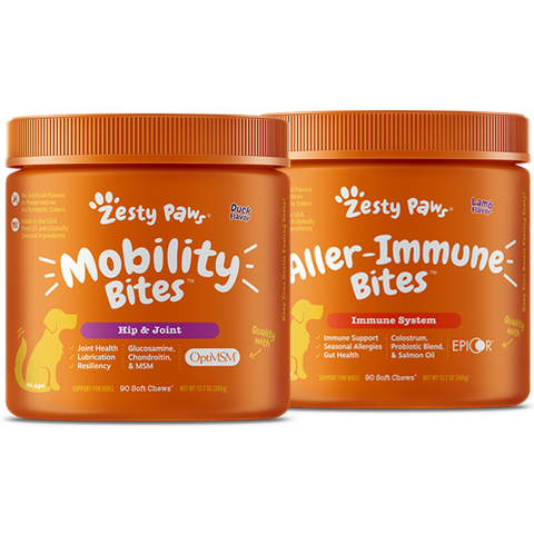 Zesty Paws Mobility Broth Booster Hip & Joint Supplement For Dogs Chicken  Bone Broth Flavor