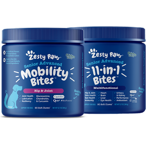  Zesty Paws Multifunctional Supplements for Dogs - Glucosamine  Chondroitin for Joint Support, Probiotics for Gut & Immune Health – Omega  Fish Oil with Antioxidants for Skin & Heart Health 