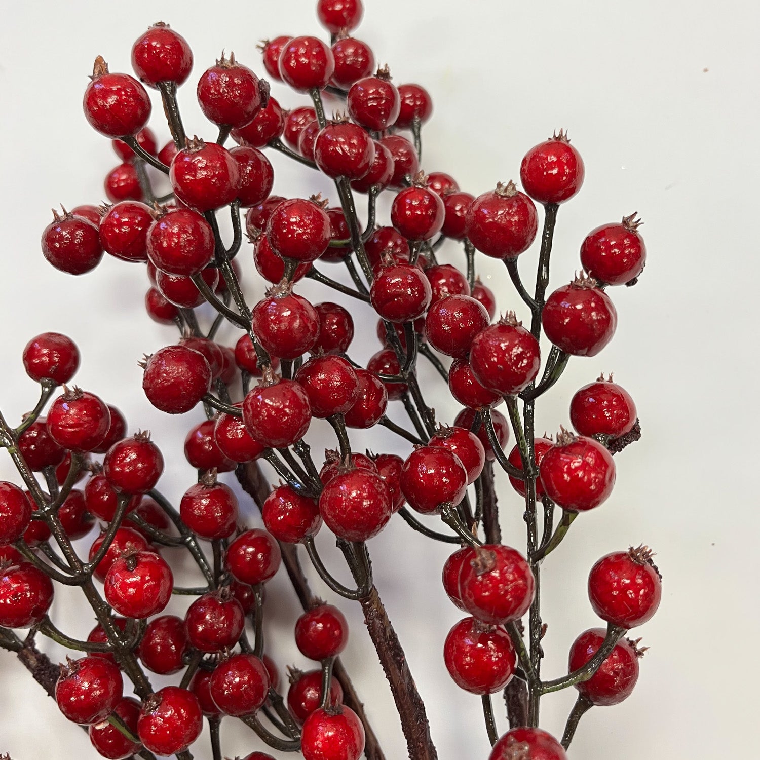 Waterproof Red Berry Winter Spray Faux Holiday Christmas Stem - 16