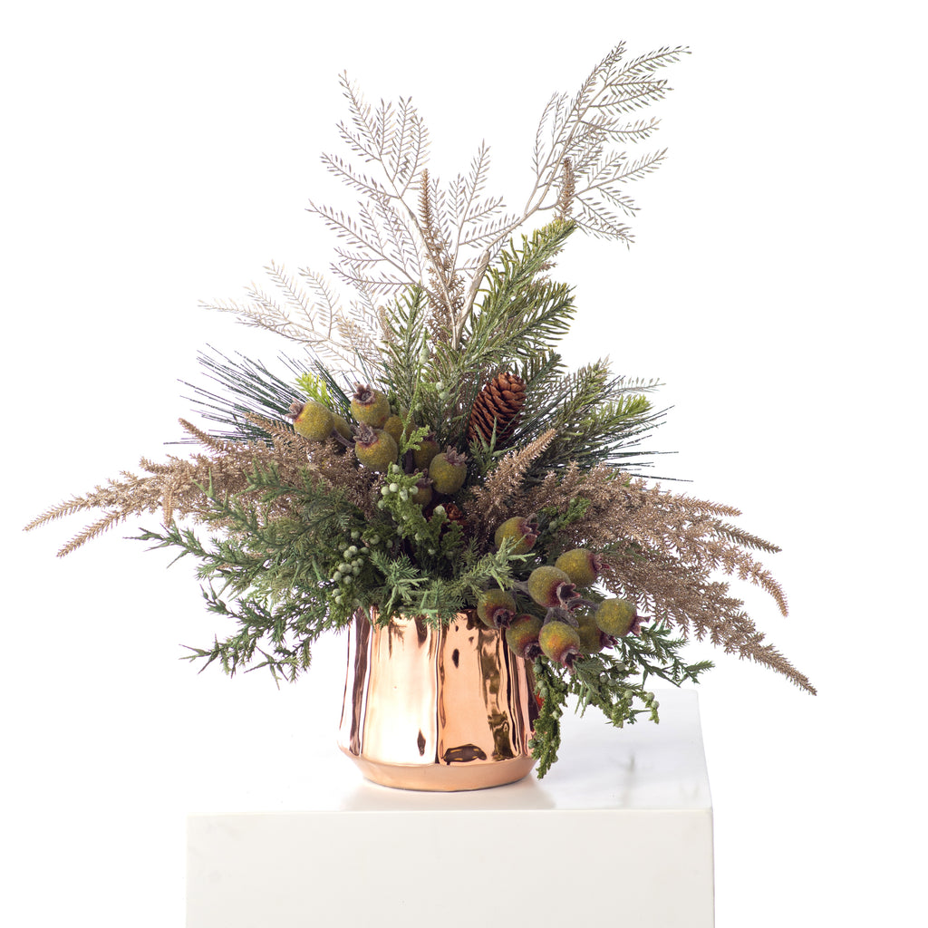 Seeded Eucalyptus & Christmas Pine Outdoor Winter Urn Filler