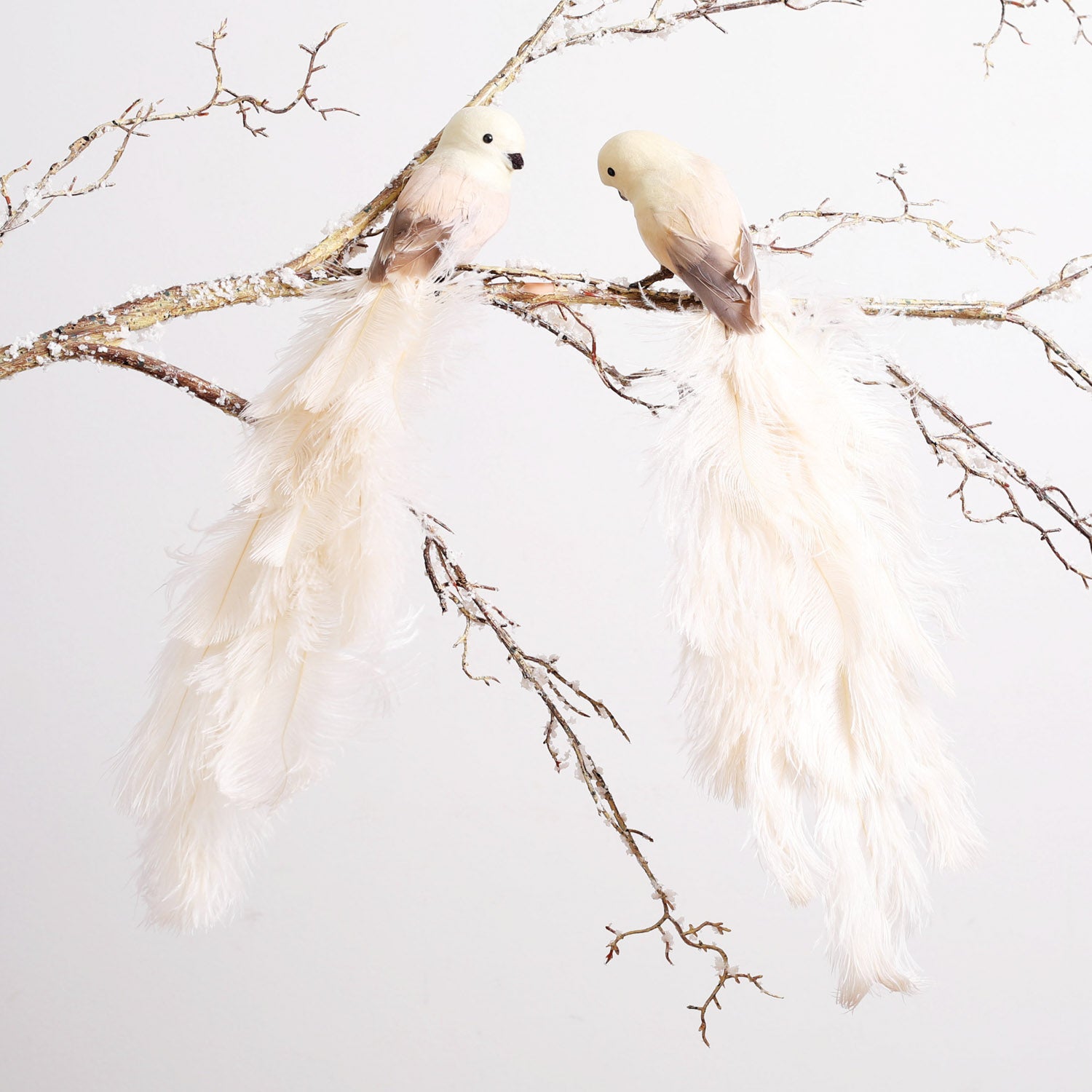 Dancer Deer Ornament - White, Ostrich Feathers – Sherri's Designs