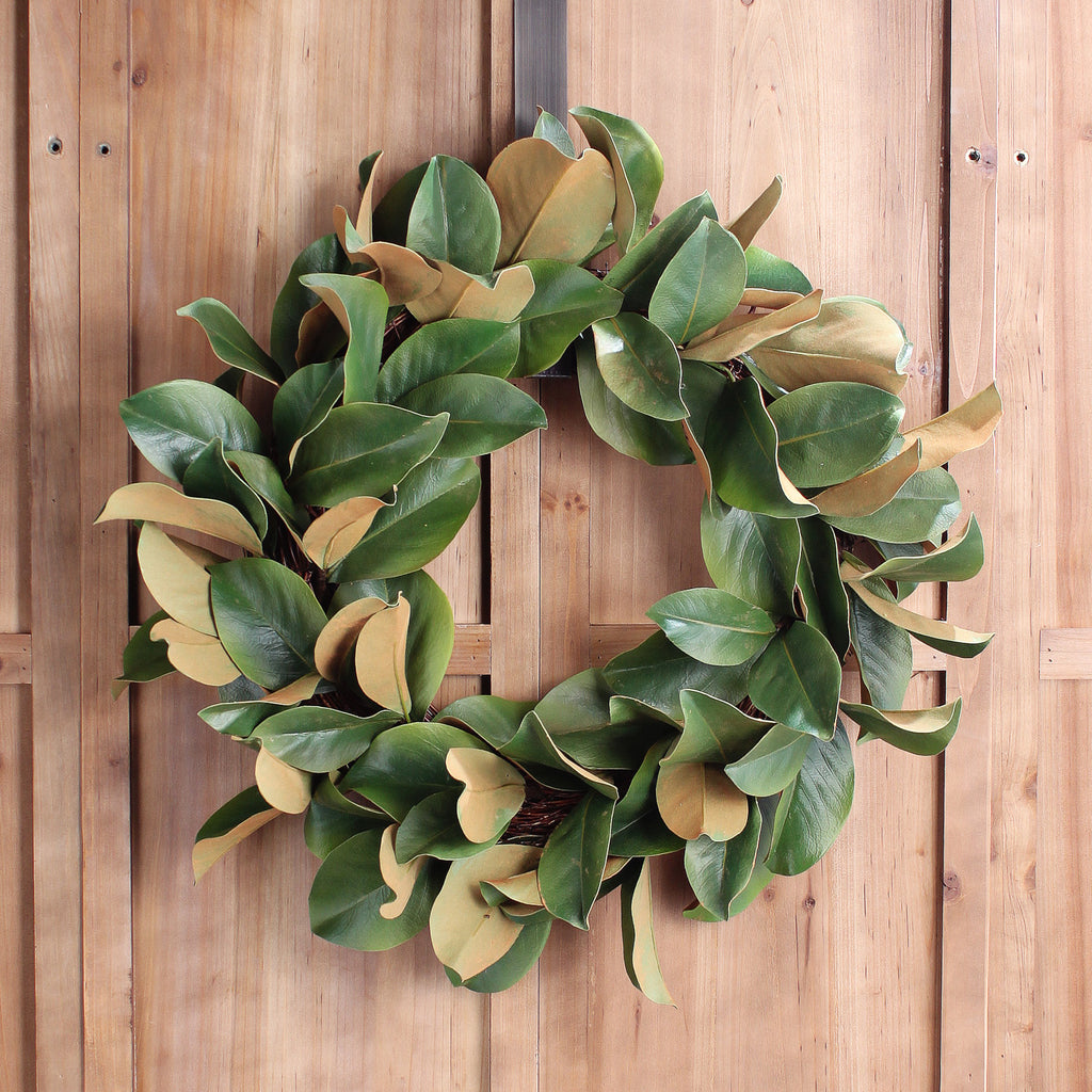 Classic Real Touch Magnolia Leaf All Seasons Front Door Wreath 24   EDW1000 1024x1024 