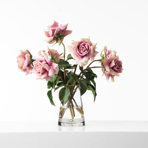 Blush Pink Real Touch Rose & Buds Floral Arrangement in Modern