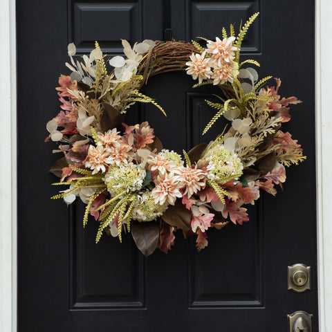 Fall Wreaths for Front Door 26'' Autumn Wreath with Metal Hook