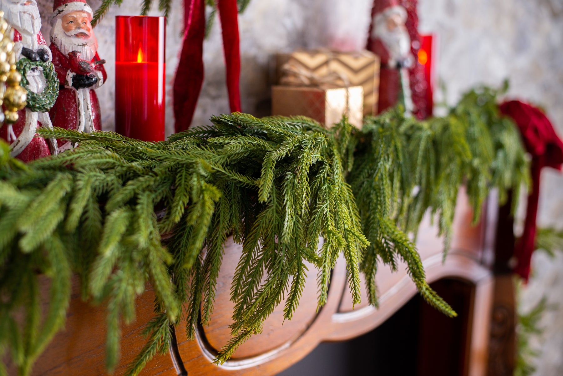 Deluxe Real Touch Winter Greenery with Cypress, Norfolk & Pine