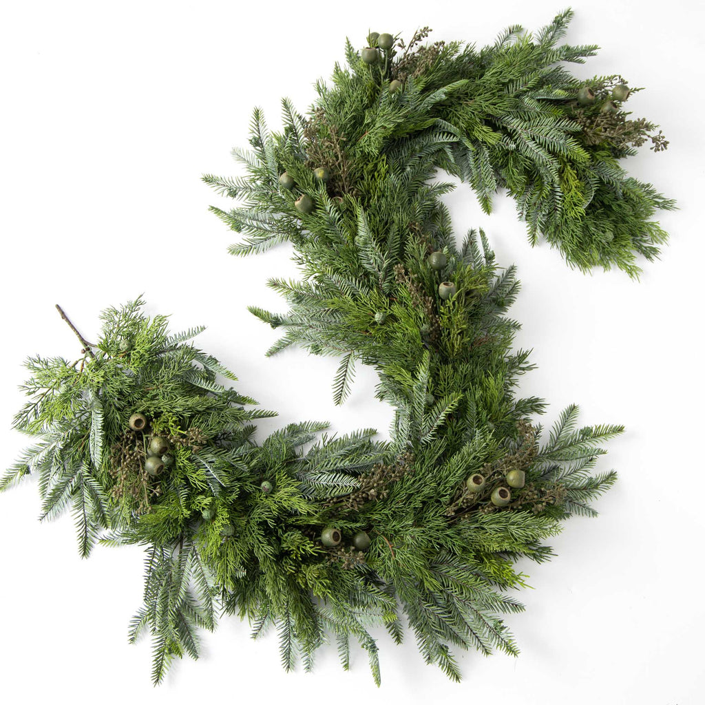 Artificial Mixed Pine & Juniper Stem Green 26H