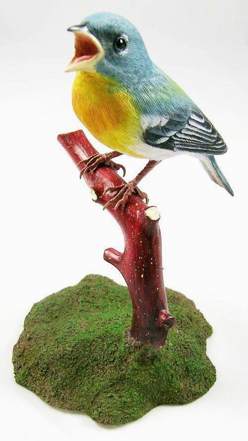 Northern Cardinal Couple Bird Figurine Hand Carved Painted Wooden (Female +  Male)