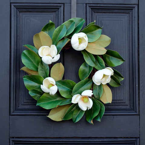 Magnolia Front Door Wreath – Wreaths of Bloom