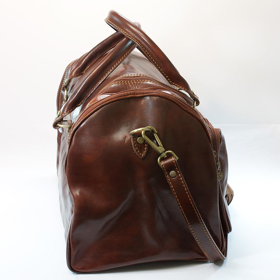 Manufactus Nerone Medium-Size Leather Duffle Bag, Tobacco — Fendrihan Canada