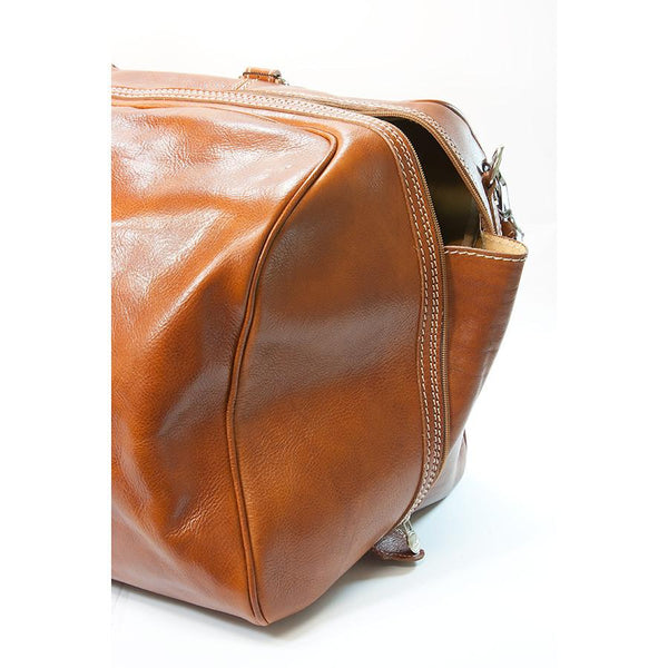 Manufactus Augusto Large-Size Leather Travel Bag, Honey - Fendrihan Canada