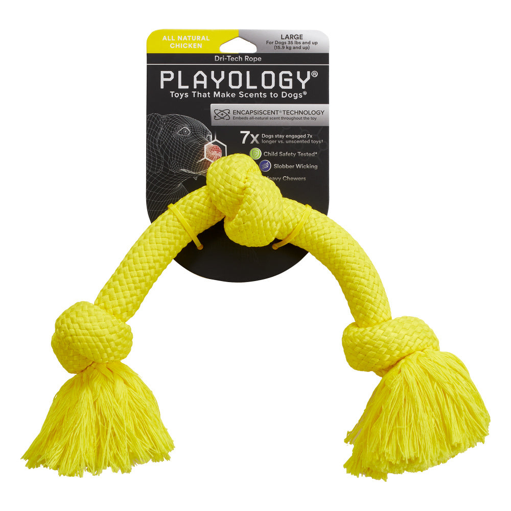 Playology Dri-Tech Dental Rope Peanut Butter Scented Dog Toy - Large