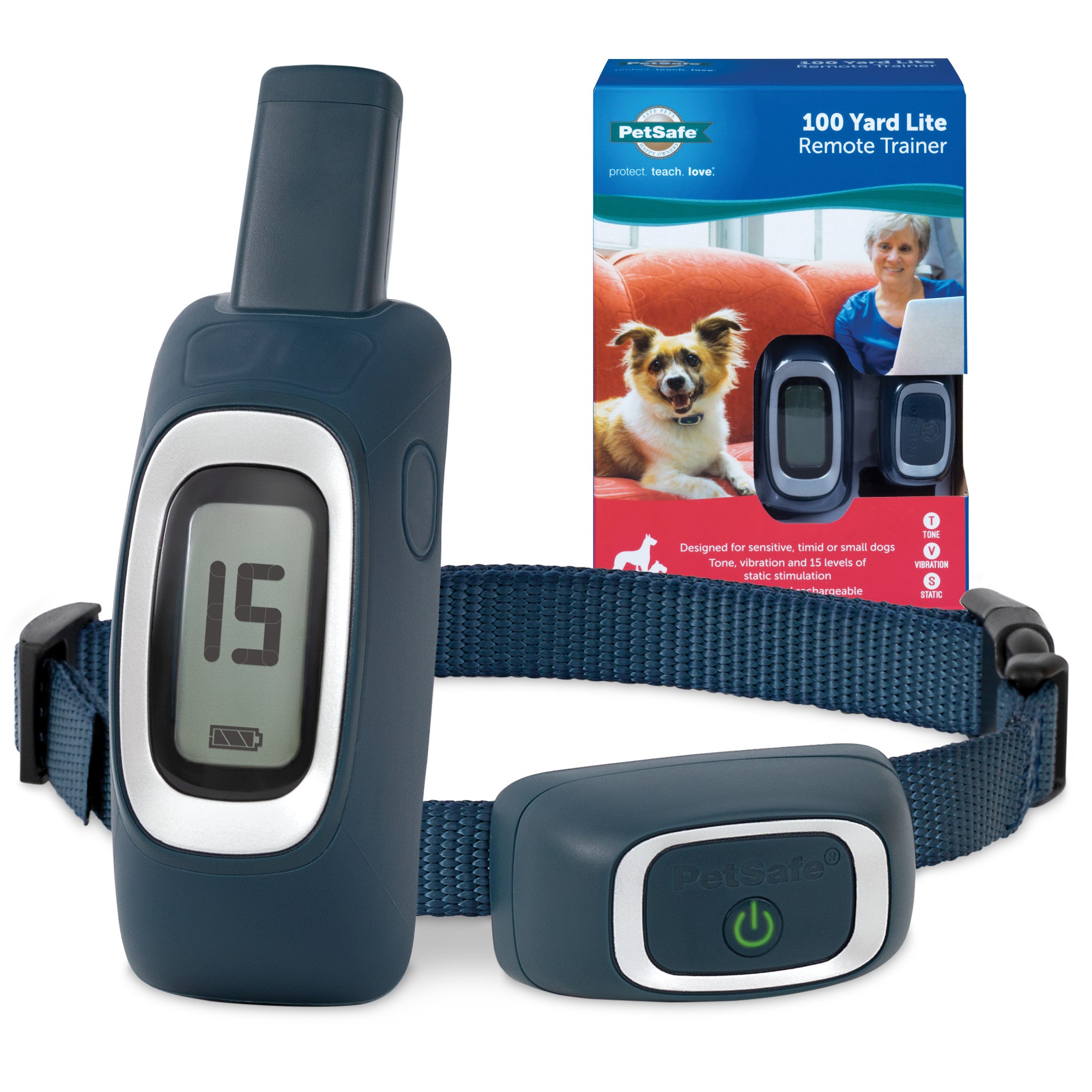 PetSafe 100 Yard Remote Training Collar – Small or Medium Dogs – Choose  from Tone, Vibration, or 15 Levels of Static Stimulation – Short Range  Option