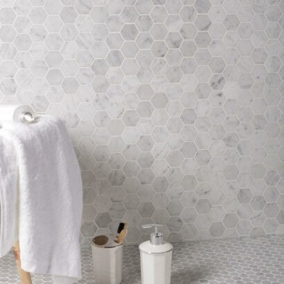 Natural Marble Mosaic Hexagon 48X48 Carrara Honed
