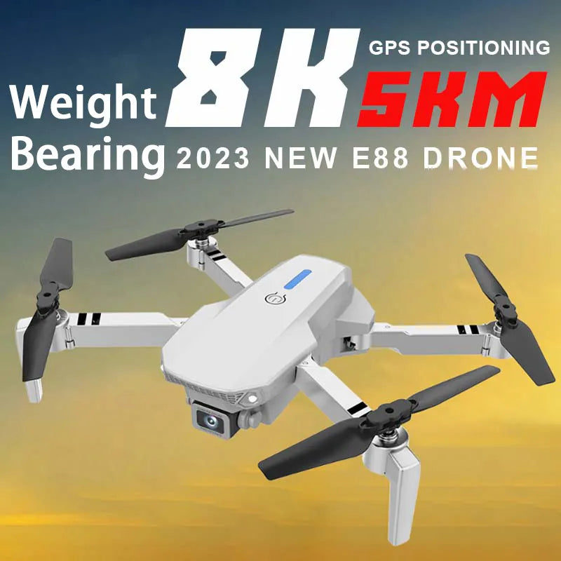 GSF E88 Pro RC Drone 4K HD Camera Photography Hight Hold Mode Foldable Arm Wide Angle RC Quadcopter FPV Mini RC Drones Toy Gifts