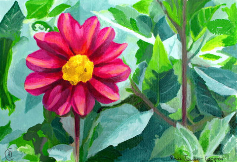 The Magenta Flower original painting by Rhia Janta-Cooper