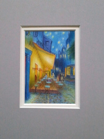 Cafe Terrace at Night after Van Gogh, drawing by Rhia Janta-Cooper