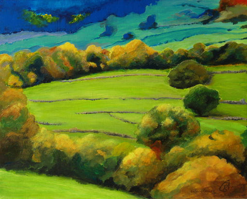 Rural Scene painting by Rhia Janta-Cooper