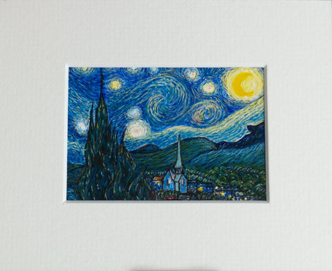 Stairy Night after van Gogh - tiny painting by Rhia Janta-Cooper
