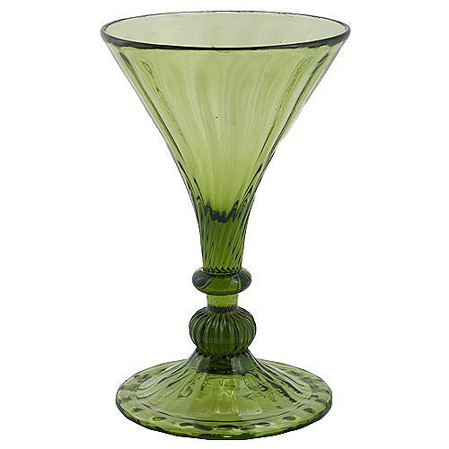 green wine glasses