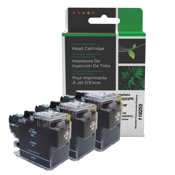 Clover Imaging Non-OEM New Super High Yield Cyan, Magenta, Yellow Ink Cartridges Brother LC3029XXL 3-Pack