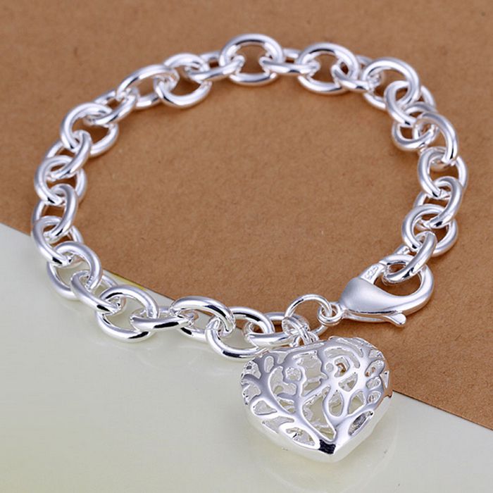 sterling silver heart bracelet