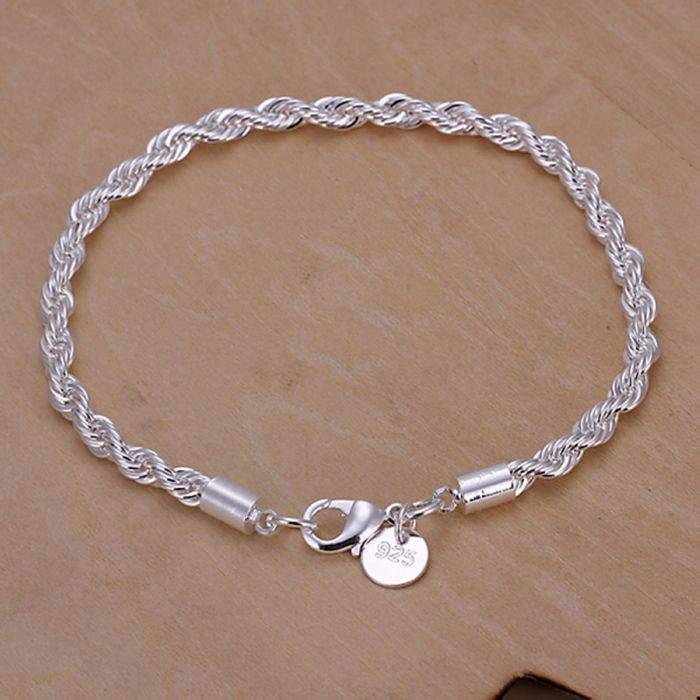 silver rope bracelet