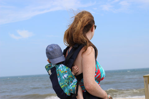 Back Carrying in your Kinderpack- Babywearing at the Beach