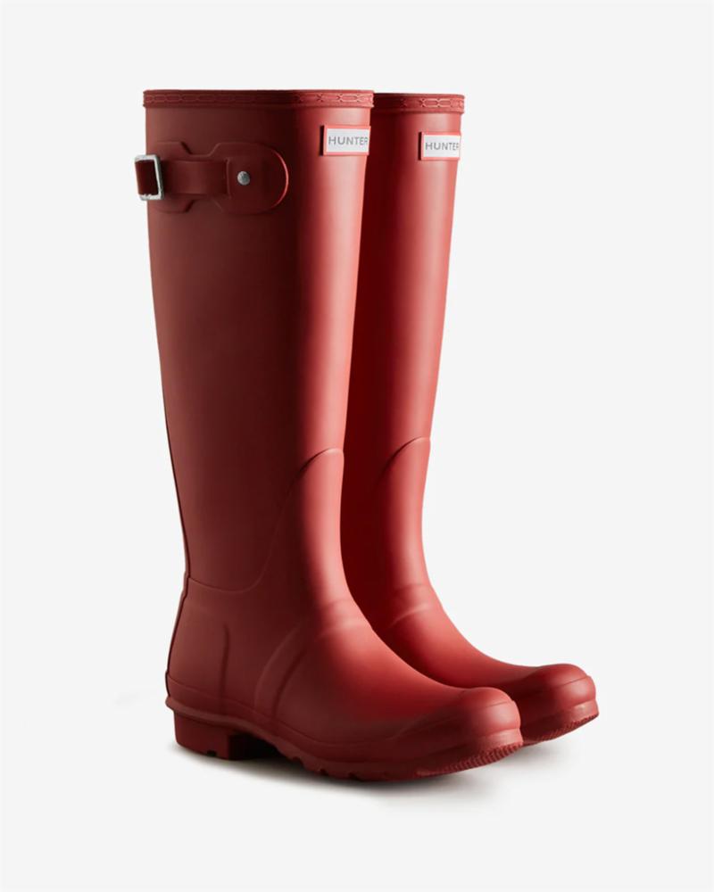 Hunter Women WOMENS ORIGINAL TALL GLOSS BOOT MILITARY RED