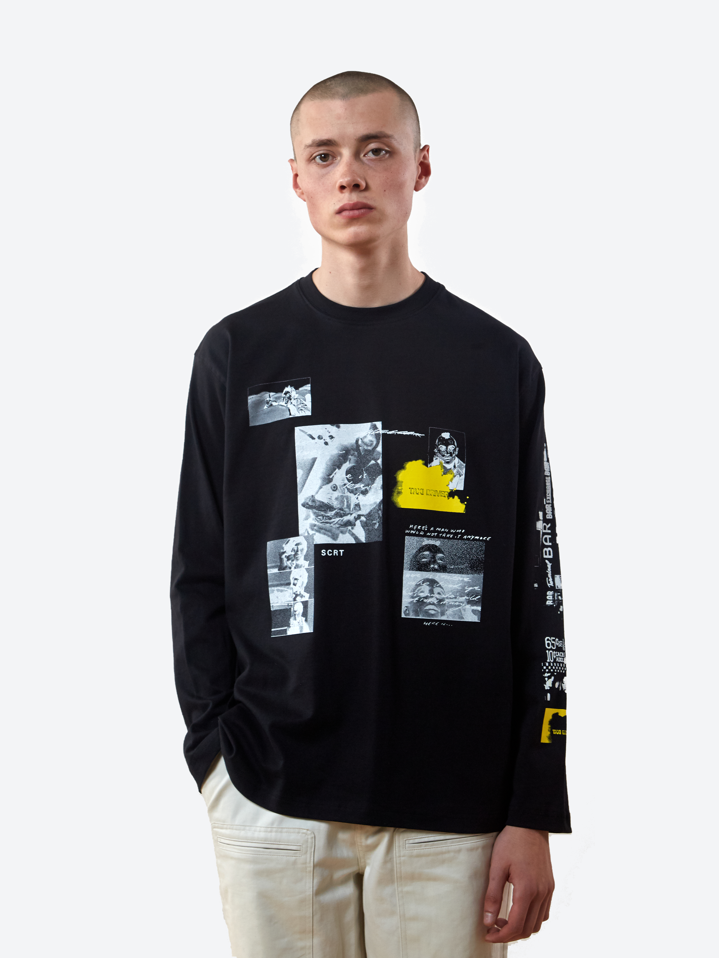 Taxi Collage Long Sleeve T-Shirt - Black