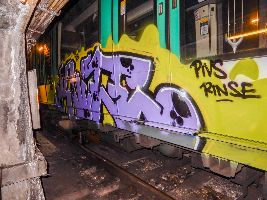 graffiti bombing train