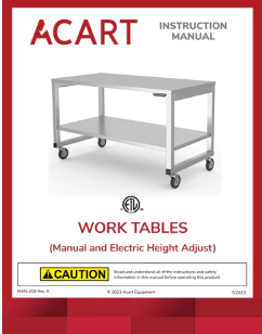 Work Tables (Manual and Electric Height Adjust)