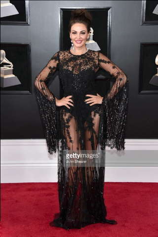 Bleona at 60th Annual Grammy Awards in Cristina Sabatini