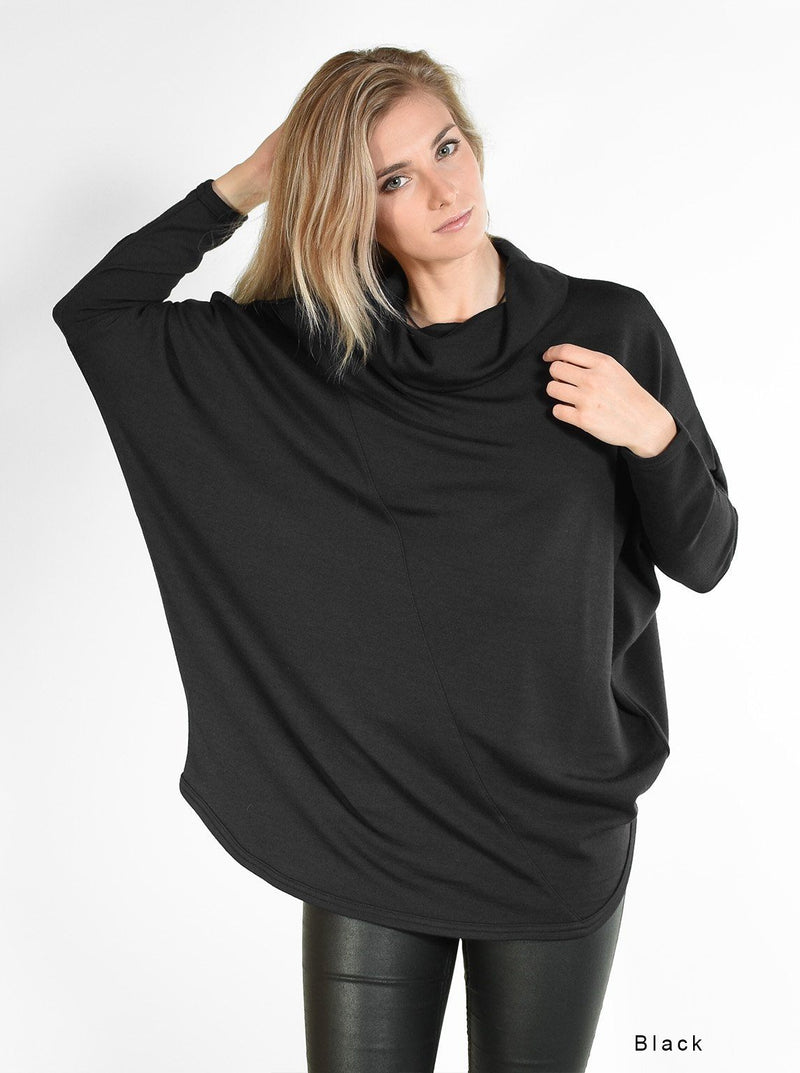 Merino Batwing Roll neck Jersey