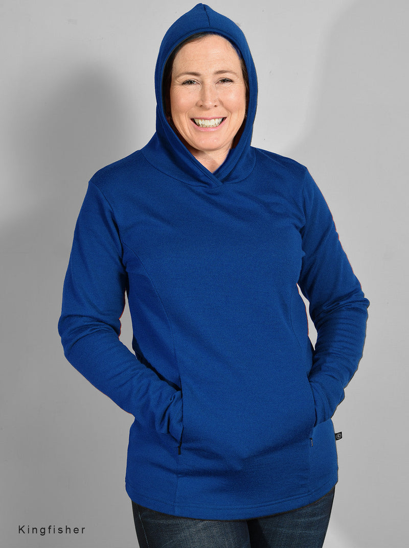 Merino Zip Pocket Fitted Hoodie