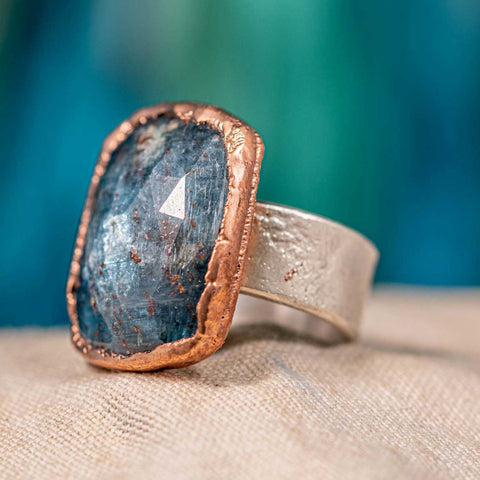 kyanite gemstone statement ring